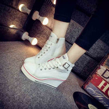Load image into Gallery viewer, Canvas Shoes Wedges Platform Sneakers 8cm Heels