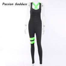 Load image into Gallery viewer, Sexy Women Backless Jumpsuits Bust Pad Full Bodysuit Elastic Overalls Outfits Mujer Slim Fit Bandage Fitness Jumpsuit Rompers