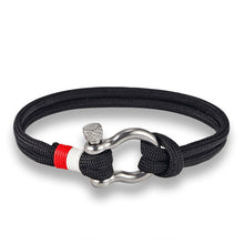 Load image into Gallery viewer, New Arrival Fashion Jewelry Navy Style Sport Camping Parachute Cord Survival Bracelet Men with Stainless Steel Shackle Buckle