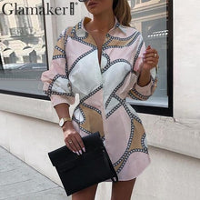 Load image into Gallery viewer, Letter print sexy mini short shirt dress
