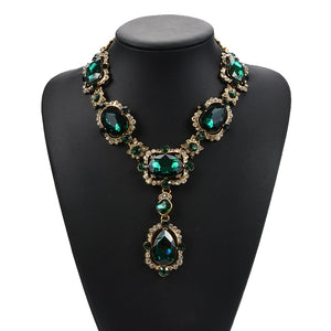 Fashion Necklace Luxury Geometric Square Glass