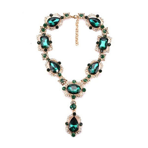 Fashion Necklace Luxury Geometric Square Glass
