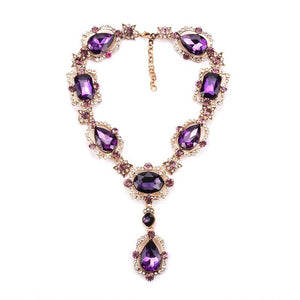 Fashion Necklace Luxury Geometric Square Glass