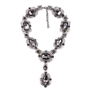 Fashion Necklace Luxury Geometric Square Glass