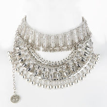 Load image into Gallery viewer, Collar Coin Necklace &amp; Pendant Vintage Crystal
