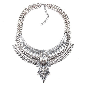 Collar Coin Necklace & Pendant Vintage Crystal