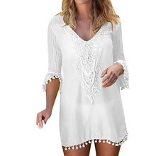 Load image into Gallery viewer, Summer Swimwear Lace Patchwork Hollow Beach Dress
