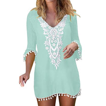 Load image into Gallery viewer, Summer Swimwear Lace Patchwork Hollow Beach Dress
