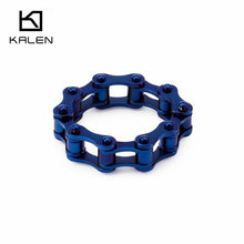 Load image into Gallery viewer, KALEN Stainless Steel Gold Motorcycle Chain Rings For Men
