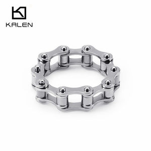 KALEN Stainless Steel Gold Motorcycle Chain Rings For Men