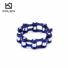 Load image into Gallery viewer, KALEN Stainless Steel Gold Motorcycle Chain Rings For Men
