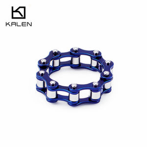 KALEN Stainless Steel Gold Motorcycle Chain Rings For Men