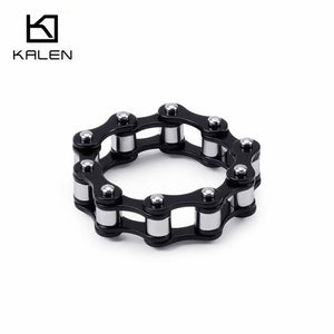 KALEN Stainless Steel Gold Motorcycle Chain Rings For Men
