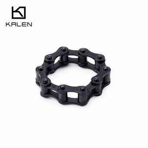 KALEN Stainless Steel Gold Motorcycle Chain Rings For Men