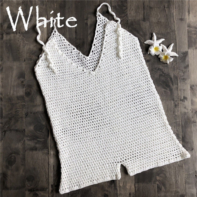Crochet Knit Hollow Beach Jumpsuit