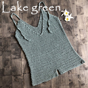 Crochet Knit Hollow Beach Jumpsuit