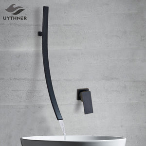 Black/Chrome/Brushed Bathtub Faucet Mixer Basin Tap Shower Waterfall Long Spout Tub Bathroom Faucet Hot And Cold Water Mixer