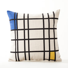 Load image into Gallery viewer, Mondrian Geometry Pillow Cover Blue Red
