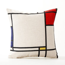 Load image into Gallery viewer, Mondrian Geometry Pillow Cover Blue Red
