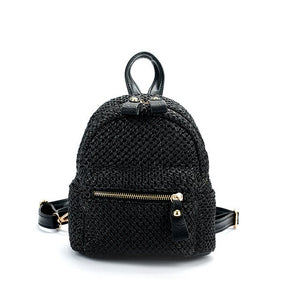 Fashion Mini Straw Designer Women Backpack Teen Shoulder Travel Bohemian Bag Elegant Simple Weave Hollow Beach Satchel Schoolbag