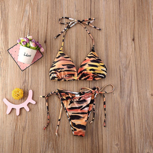 Sexy Tiger Two Piece Bikini Set