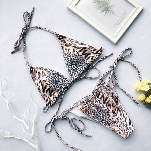 Halter Leopard Bikini