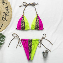 Load image into Gallery viewer, Halter Leopard Bikini
