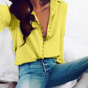 Casual Solid Color office Tops