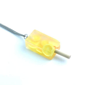 Handmade Resin Popsicle Fruit Pendant Necklace for Women