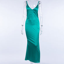 Load image into Gallery viewer, Long Split Satin Evening Night Dress
