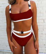 Load image into Gallery viewer, Sexy Bandeau Swimsuit Micro Sport Bikini Set Ribbed Swimwear Women 2019 Buckle Bikini High Cut Swimsuits Push Up Swimming Suits
