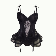 Load image into Gallery viewer, Chest Gather Sexy Corsets and Bustiers Lingerie Sexy Floral Lace Bustiers Charming Strappy Transparent Underwear Women
