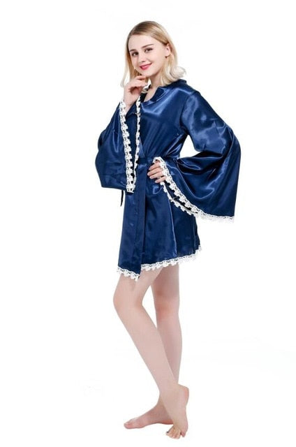 Sexy Kimono Robe Lingerie Nightgown Sleep Top Pajamas Gown Robe Underwear Femme Chemises Nightdress Sleepwear