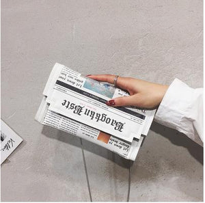 Casual Newspaper Envelope Crossbody Handbag