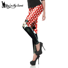 Load image into Gallery viewer, [Youre My Secret] New Arrival Cute Mini Mouse Red Dot Printed Sexy Slim Fitness Ankle Knee Length Leggings For Women
