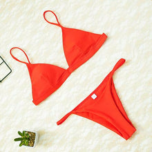 Load image into Gallery viewer, Micro Bikini Solid Beach Brazilian Thong
