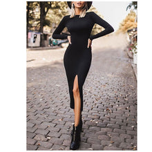 Load image into Gallery viewer, Split Maxi Dresses Long Sleeve Dress
