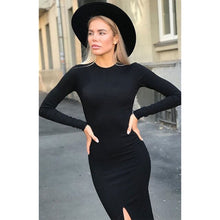 Load image into Gallery viewer, Split Maxi Dresses Long Sleeve Dress
