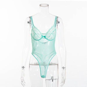Lace Bodysuit Floral Embroidery