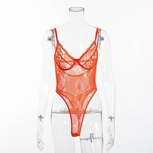 Lace Bodysuit Floral Embroidery