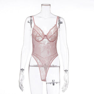 Lace Bodysuit Floral Embroidery