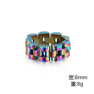 KALEN Stainless Steel Gold Motorcycle Chain Rings For Men