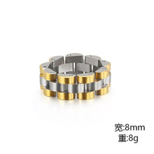 Load image into Gallery viewer, KALEN Stainless Steel Gold Motorcycle Chain Rings For Men
