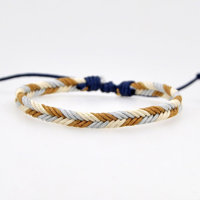 Handmade Vintage Rope Charm Bracelet For Women Men Brown Adjustable String Bracelet Jewelry