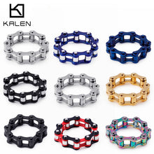 Load image into Gallery viewer, KALEN Stainless Steel Gold Motorcycle Chain Rings For Men

