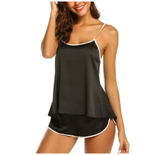 Load image into Gallery viewer, Satin Pajama Women&#39;s Seamless Sexy Underwear Pajama Suspender Sleepcoat Shorts Lingerie Set Pajamas For Women Pigiama Donna
