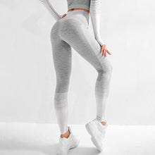 Load image into Gallery viewer, NORMOV Fashion Striped Patchwork Women Leggings Fitness High Waist Push Up Ankle Length Spandex Leggin Casual Seamless Leggings
