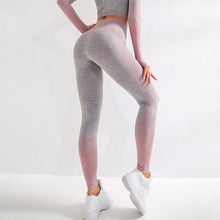 Load image into Gallery viewer, NORMOV Fashion Striped Patchwork Women Leggings Fitness High Waist Push Up Ankle Length Spandex Leggin Casual Seamless Leggings
