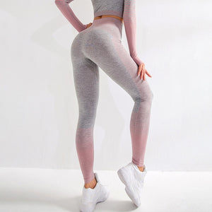 NORMOV Fashion Striped Patchwork Women Leggings Fitness High Waist Push Up Ankle Length Spandex Leggin Casual Seamless Leggings