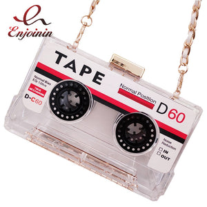 Tape transparent acrylic modeling mini messenger bag
